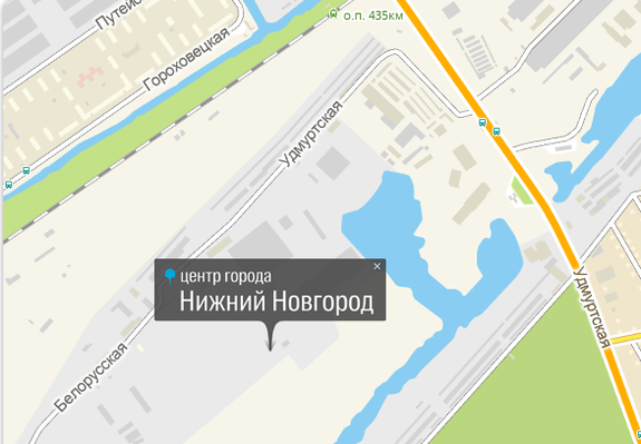 Географический центр Нижнего Новгорода находится на ул. Белорусской 1