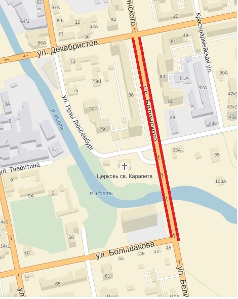 В центре Екатеринбурга перекрывают одну из самых оживленных улиц / КАРТА  1