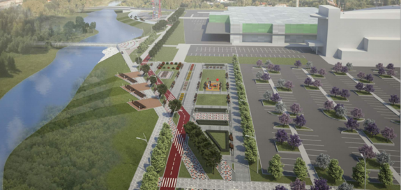 Застройщик ТРЦ «Глобус» обустроит парк и пляж на набережной Исети 1