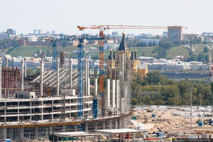 На стадионе "Нижний Новгород" начат монтаж элементов крыши 2 На стадионе "Нижний Новгород" начат монтаж элементов крыши 2