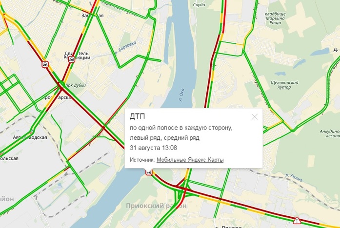 Движение по Мызинскому мосту в Нижнем Новгороде оказалось затруднено из-за ДТП 1 Движение по Мызинскому мосту в Нижнем Новгороде оказалось затруднено из-за ДТП 1