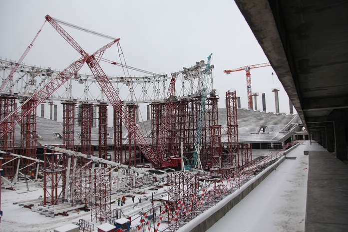 Строители завершили возведение 88 трехгранных колонн стадиона к ЧМ-2018 в Нижнем Новгороде 2 Строители завершили возведение 88 трехгранных колонн стадиона к ЧМ-2018 в Нижнем Новгороде 2