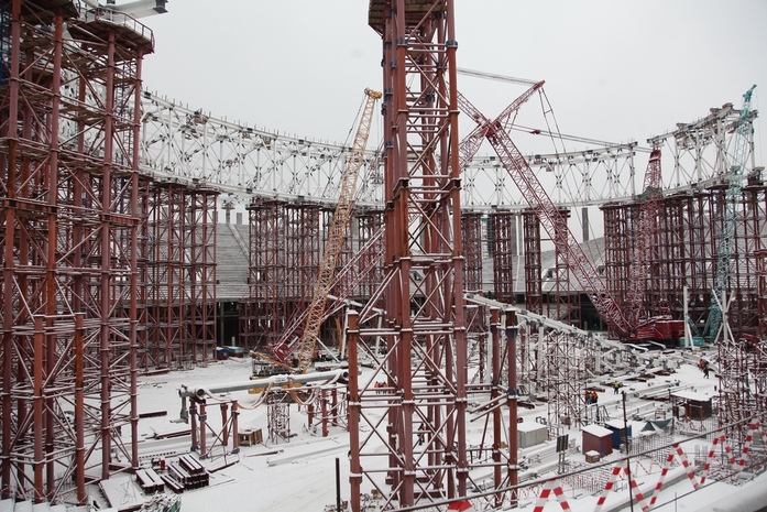 Строители завершили возведение 88 трехгранных колонн стадиона к ЧМ-2018 в Нижнем Новгороде 3 Строители завершили возведение 88 трехгранных колонн стадиона к ЧМ-2018 в Нижнем Новгороде 3