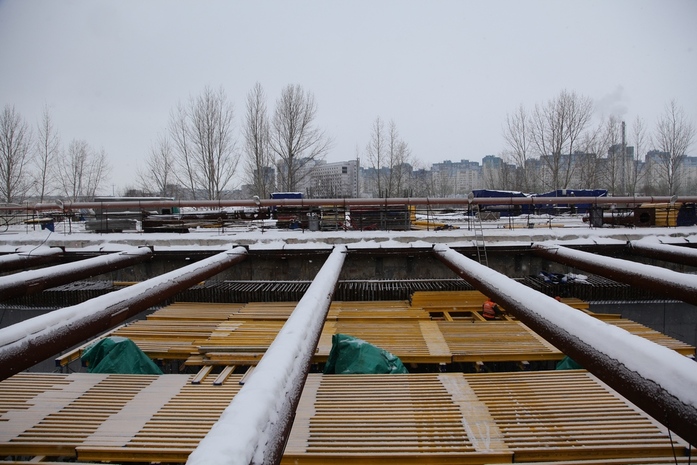 Как идут работы по строительству станции метро "Стрелка" в Нижнем Новгороде: фоторепортаж 1