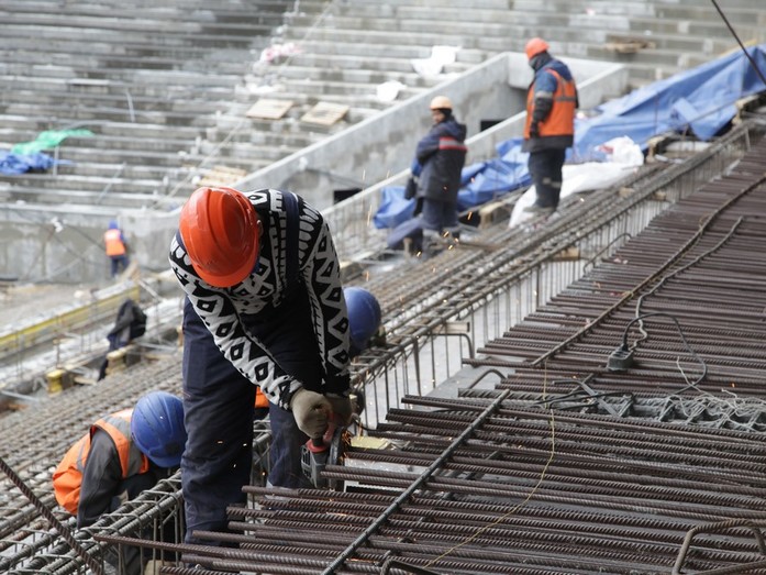 Монтаж металлического покрытия стадиона в Нижнем Новгороде выполнен на 99% 5 Монтаж металлического покрытия стадиона в Нижнем Новгороде выполнен на 99% 5