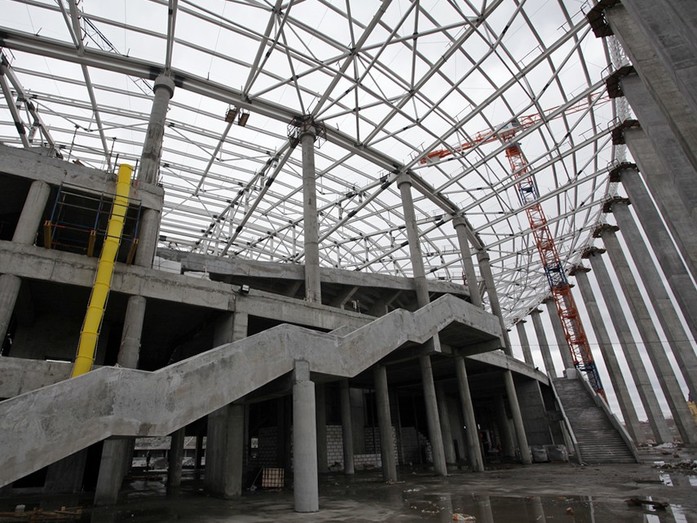 Монтаж металлического покрытия стадиона в Нижнем Новгороде выполнен на 99% 4 Монтаж металлического покрытия стадиона в Нижнем Новгороде выполнен на 99% 4