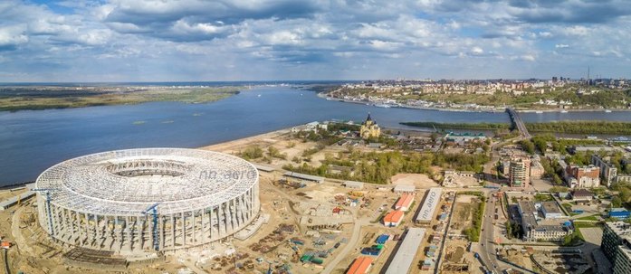 В Нижнем Новгороде продолжается строительство стадиона к ЧМ. Фотоотчет 17 В Нижнем Новгороде продолжается строительство стадиона к ЧМ. Фотоотчет 17