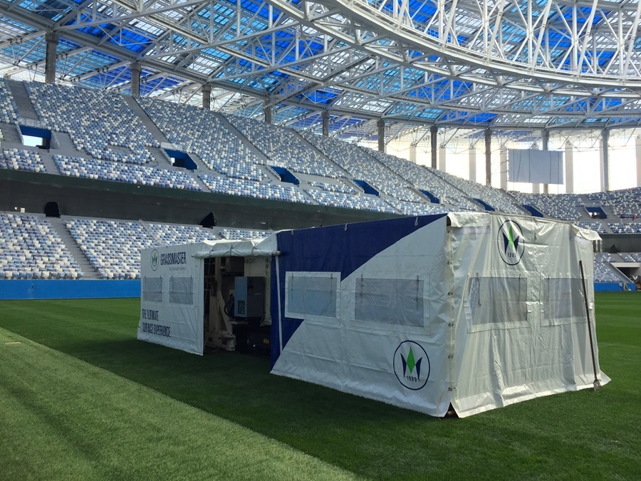 На нижегородском стадионе завершена прошивка газона 24 На нижегородском стадионе завершена прошивка газона 24