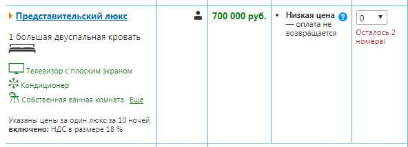 Самый дорогой номер в отелях Ростова во время ЧМ-2018 обойдется в 700 тыс рублей 3 Самый дорогой номер в отелях Ростова во время ЧМ-2018 обойдется в 700 тыс рублей 3