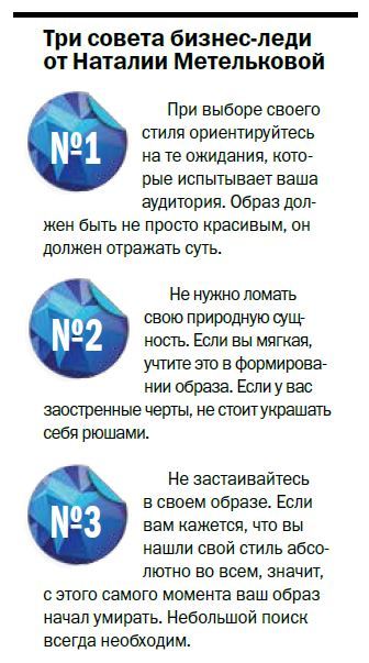 Наталия Метелькова: «Амбициозные люди должны использовать свой образ для достижения цели» 5 Наталия Метелькова: «Амбициозные люди должны использовать свой образ для достижения цели» 5