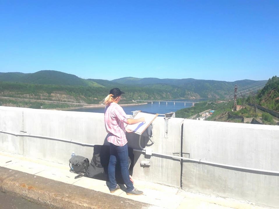 На красноярской ГЭС состоялся пленэр для членов Союза художников России 2 На красноярской ГЭС состоялся пленэр для членов Союза художников России 2