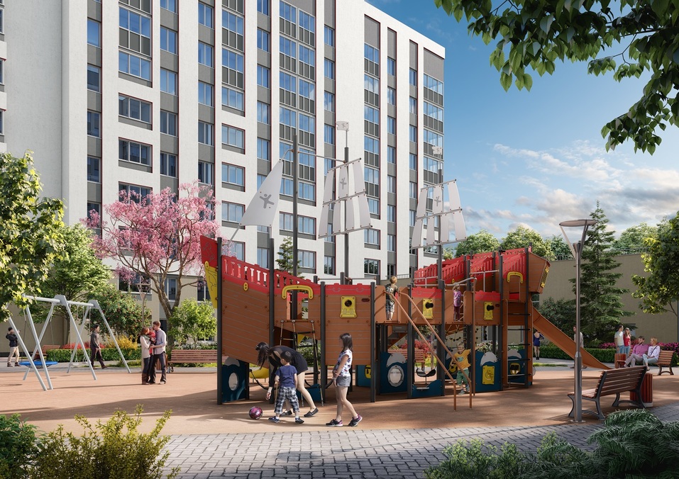 Отдых рядом с домом: как в Екатеринбурге строят квартал с парком, кораблем и набережной 4 Отдых рядом с домом: как в Екатеринбурге строят квартал с парком, кораблем и набережной 4