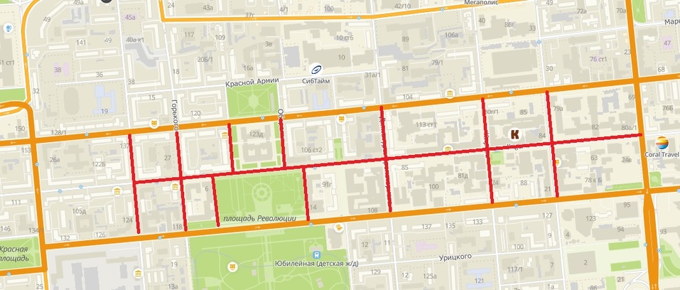 В честь празднования Дня труда в Красноярске частично перекроют центр города (СХЕМЫ) 2 В честь празднования Дня труда в Красноярске частично перекроют центр города (СХЕМЫ) 2