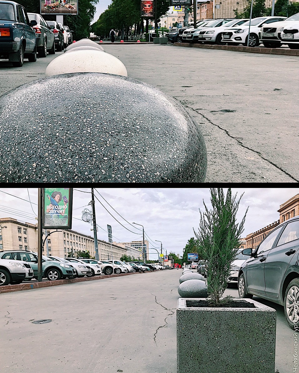 Бульвар в центре Челябинска огородили «яйцами драконов» 1 Бульвар в центре Челябинска огородили «яйцами драконов» 1