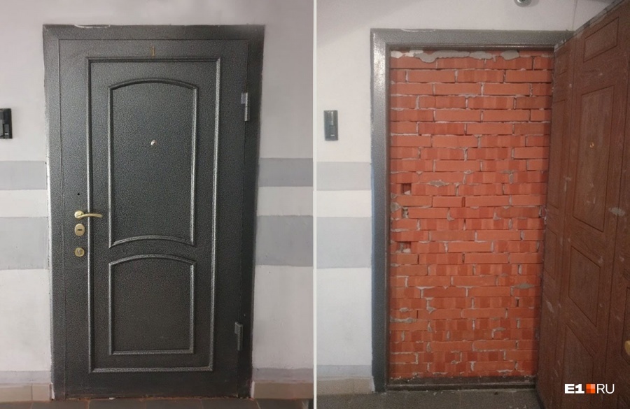 Владелец квартиры заложил вход кирпичами Владелец квартиры заложил вход кирпичами