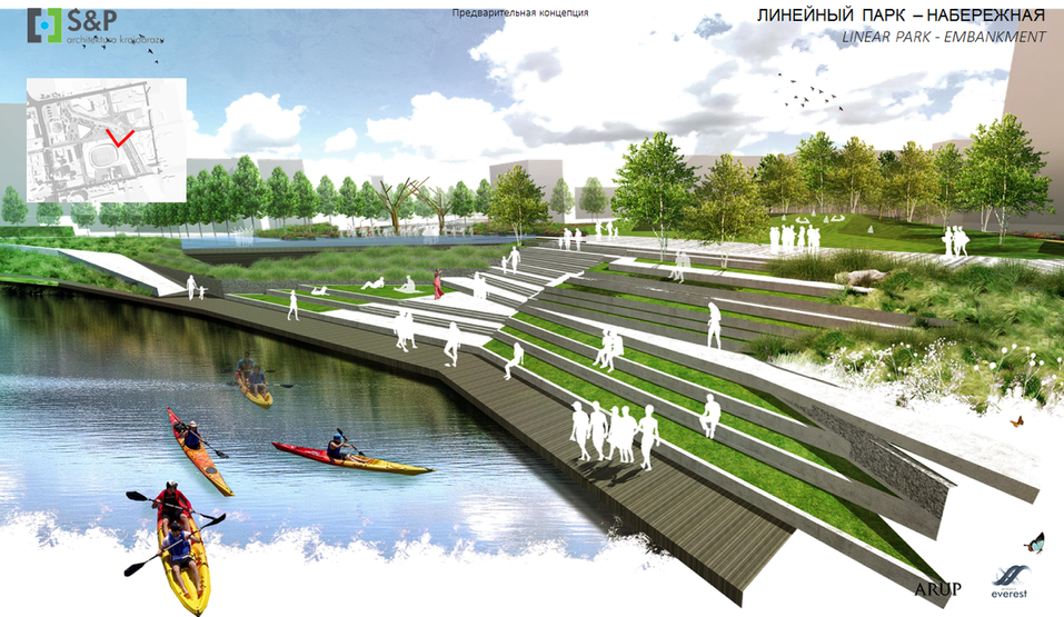 Набережная с лодками Набережная с лодками