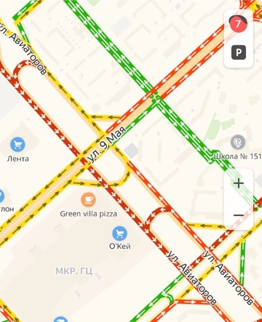 В первый день работы новой схемы ул. Шахтеров в Красноярске встала в 9-бальные пробки 2 В первый день работы новой схемы ул. Шахтеров в Красноярске встала в 9-бальные пробки 2