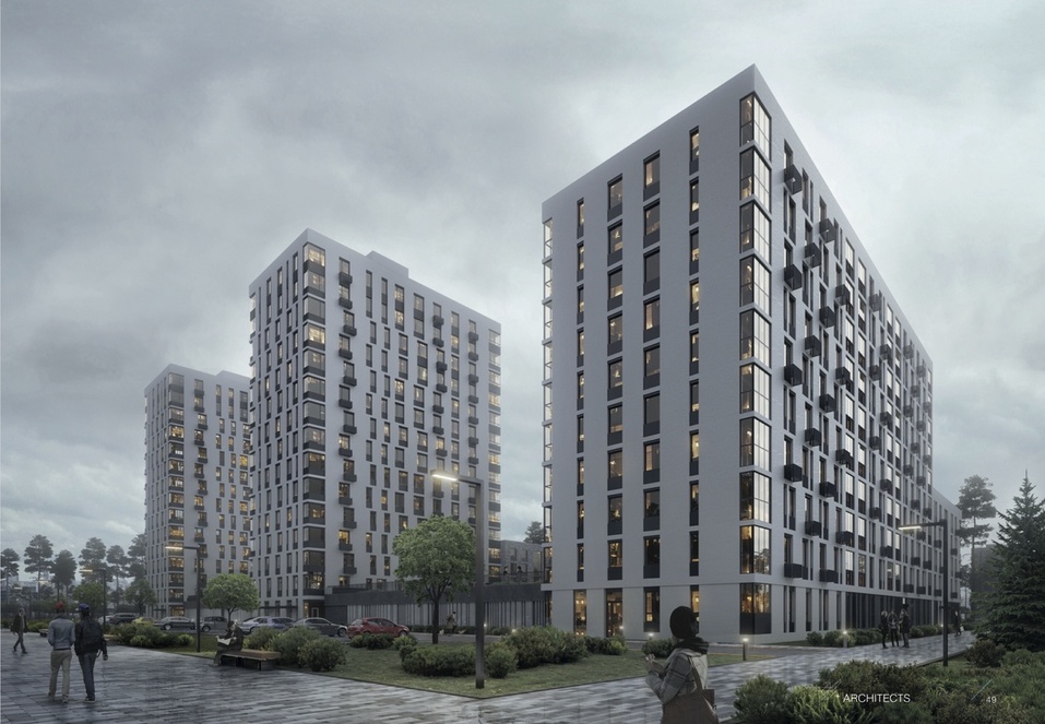 Высотная часть будет смотреть на пруд. Источник: официальная документация проекта Высотная часть будет смотреть на пруд. Источник: официальная документация проекта