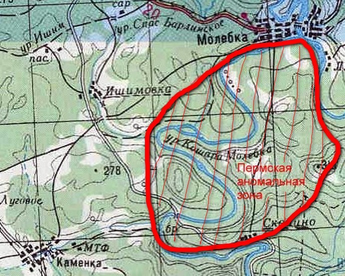 М-зона на карте области