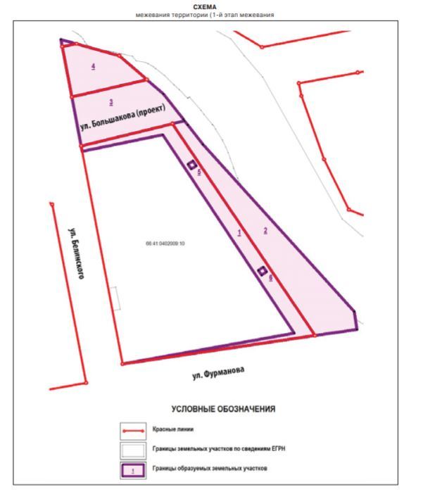 Схема межевания первого этапа Схема межевания первого этапа