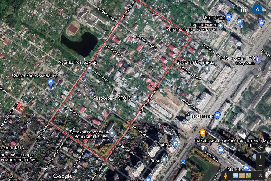 Спутниковый снимок территории. Google.Maps
