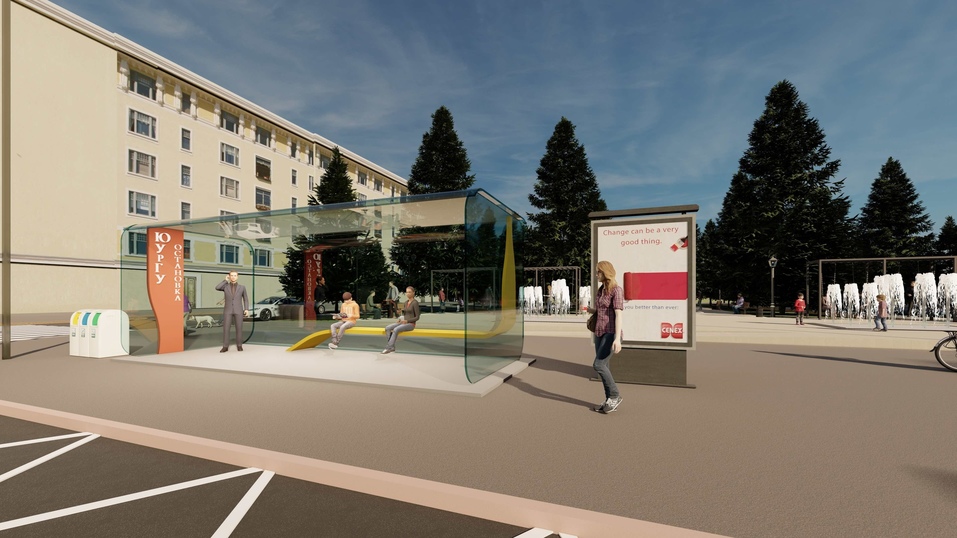 Новая концепция стеклянных остановочных комплексов в центре Челябинска 3 Новая концепция стеклянных остановочных комплексов в центре Челябинска 3