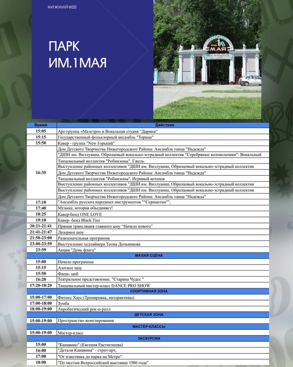 Опубликована подробная программа празднования 800-летия Нижнего Новгорода 21 августа 8 Опубликована подробная программа празднования 800-летия Нижнего Новгорода 21 августа 8