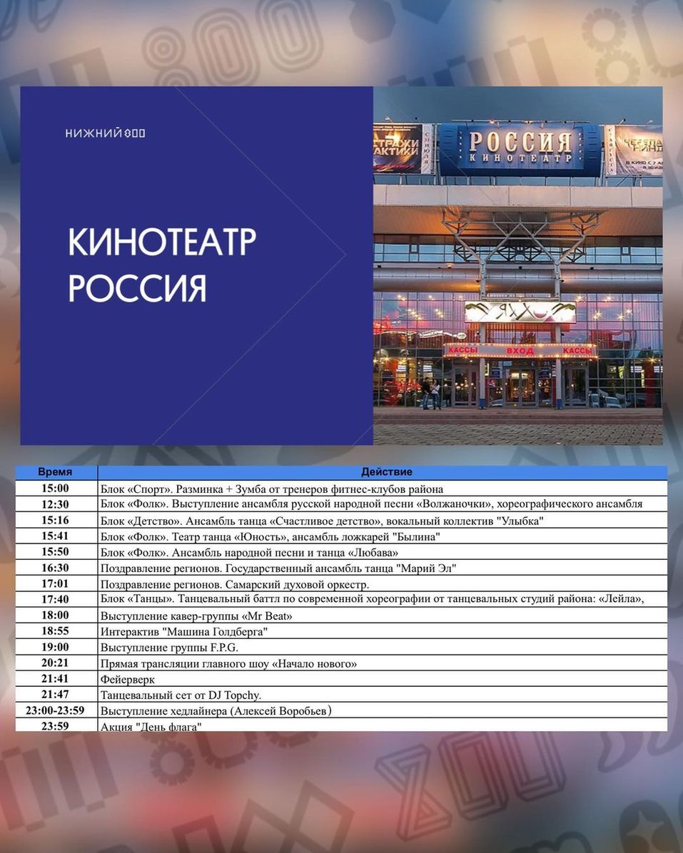 Опубликована подробная программа празднования 800-летия Нижнего Новгорода 21 августа 2 Опубликована подробная программа празднования 800-летия Нижнего Новгорода 21 августа 2