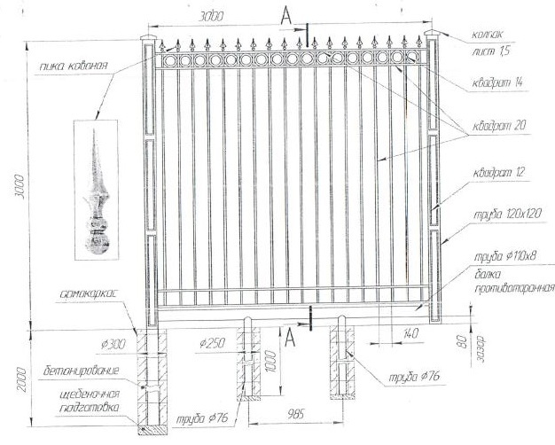 Судя по эскизу, забор будет очень высоким. Но красивым Судя по эскизу, забор будет очень высоким. Но красивым