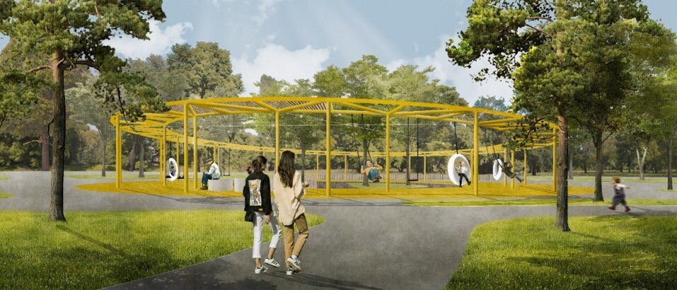 С опозданием на месяц: в Челябинске открылся парк качелей 1 С опозданием на месяц: в Челябинске открылся парк качелей 1