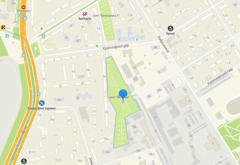 СНТ «Яблочко». Скриншот карты 2Gis СНТ «Яблочко». Скриншот карты 2Gis