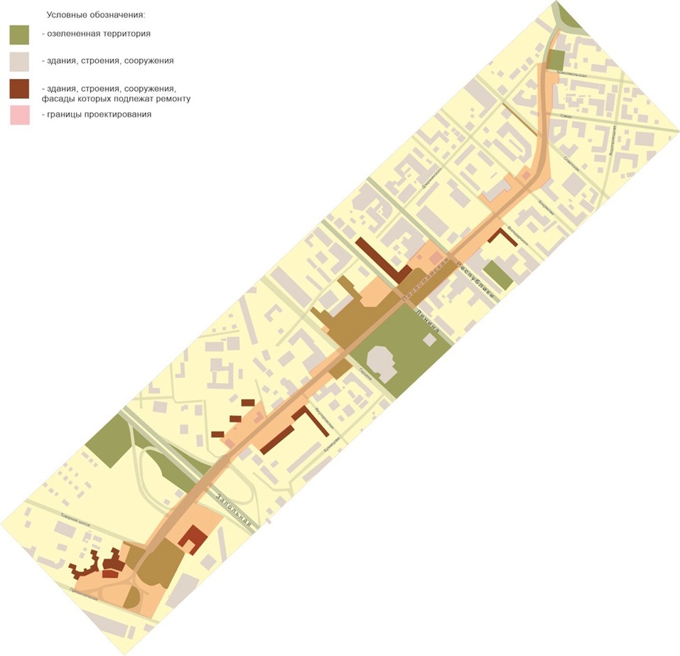 Границы проектирования выделены персиковым цветом Границы проектирования выделены персиковым цветом