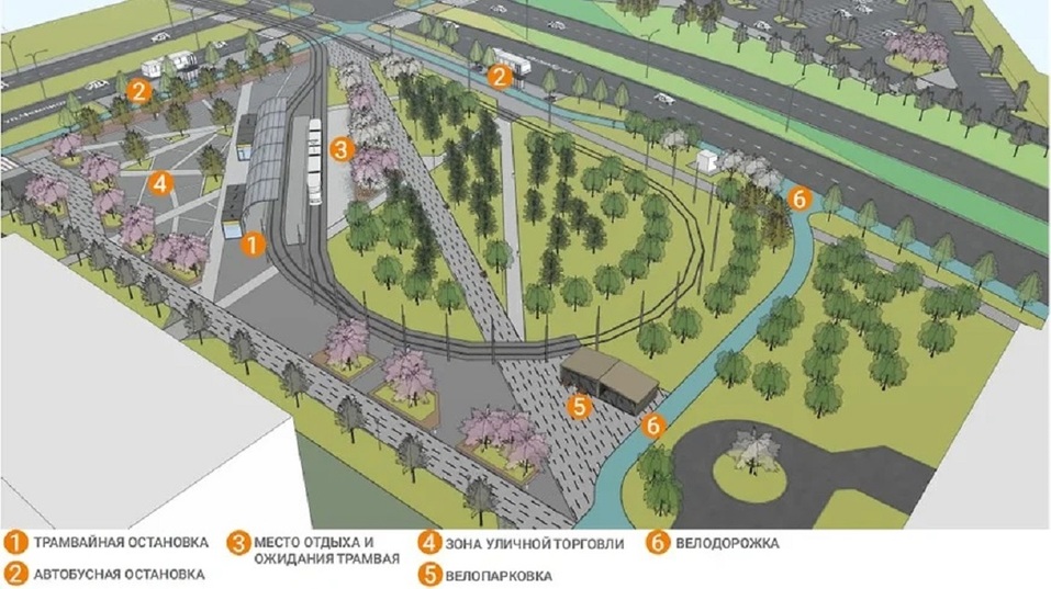 Трамвайное кольцо с мини-парком появится в Солнечном районе 1 Трамвайное кольцо с мини-парком появится в Солнечном районе 1