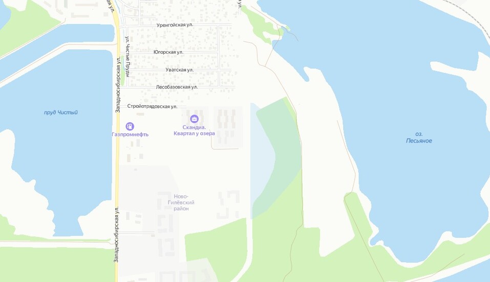 Район новых улиц на карте Район новых улиц на карте