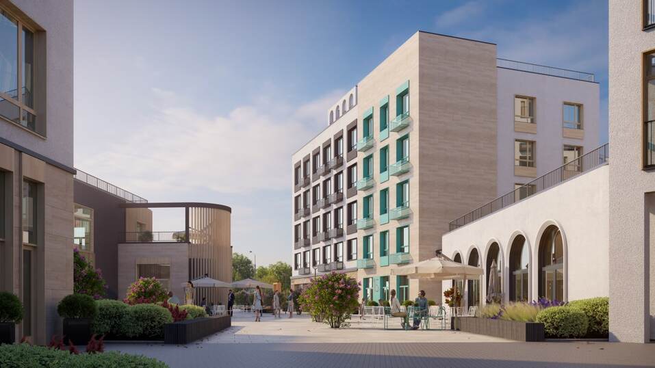 Центральная площадь в квартале «ХЮGGE» Центральная площадь в квартале «ХЮGGE»