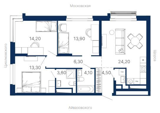 Выбираем квартиру в «новом центре» Екатеринбурга — пять вариантов от «Атлас Девелопмент» 4 Выбираем квартиру в «новом центре» Екатеринбурга — пять вариантов от «Атлас Девелопмент» 4