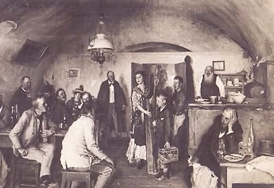 Открытка XIX в. Арфистка. Открытка XIX в. Арфистка.