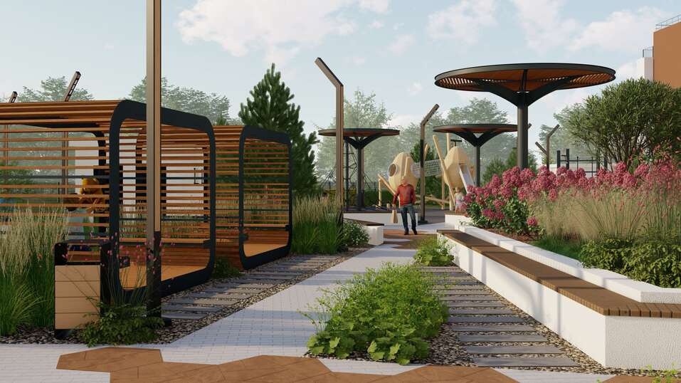 Двор в ЖК Горки Двор в ЖК Горки