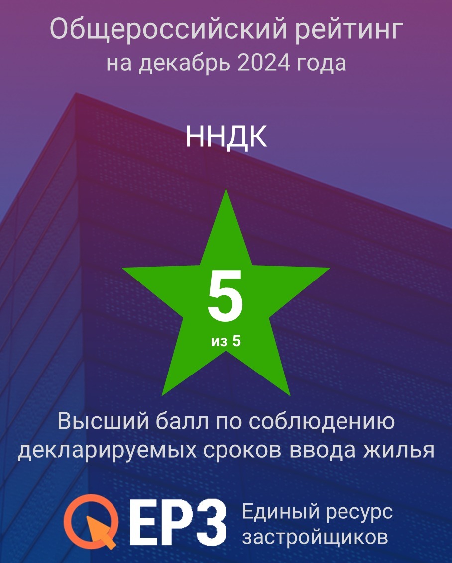 Компания ННДК укрепила позиции в рейтингах застройщиков 1 Компания ННДК укрепила позиции в рейтингах застройщиков 1