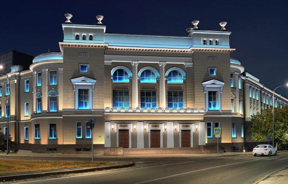 Федеральный девелопер оплатил подсветку самого красивого здания в Тюмени 1 Федеральный девелопер оплатил подсветку самого красивого здания в Тюмени 1