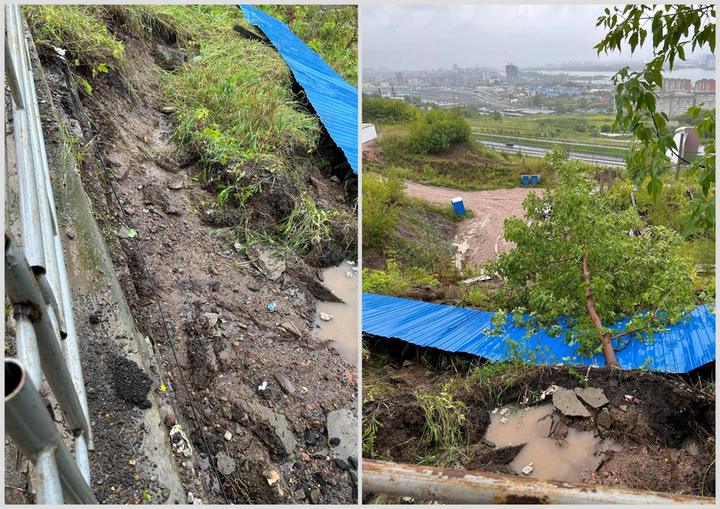 «Плывем к Николаевскому»: 2-ю Огородную в Красноярске снова подмыло дождями 1 «Плывем к Николаевскому»: 2-ю Огородную в Красноярске снова подмыло дождями 1