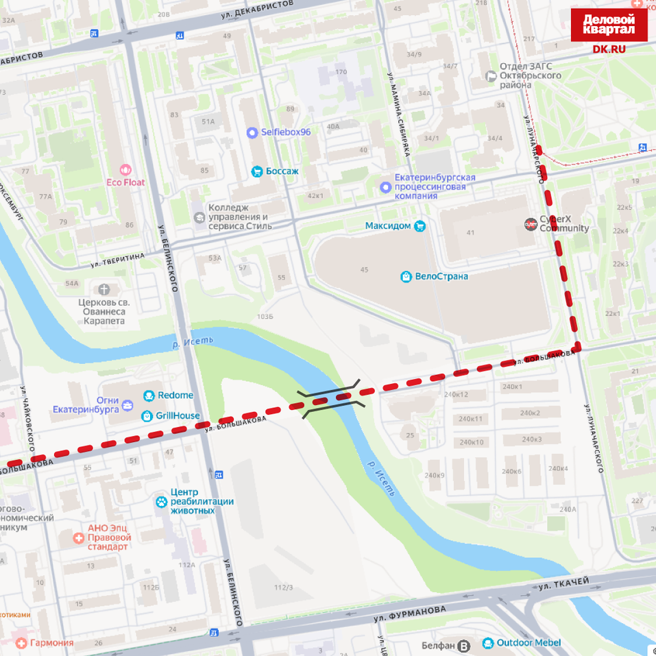 В Екатеринбурге построят трамвайную линию и мост через Исеть 1 В Екатеринбурге построят трамвайную линию и мост через Исеть 1