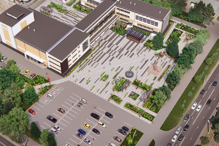 Перед ГорДК сделают «зеленый щит»: знаковое место Красноярска благоустроят 1 Перед ГорДК сделают «зеленый щит»: знаковое место Красноярска благоустроят 1