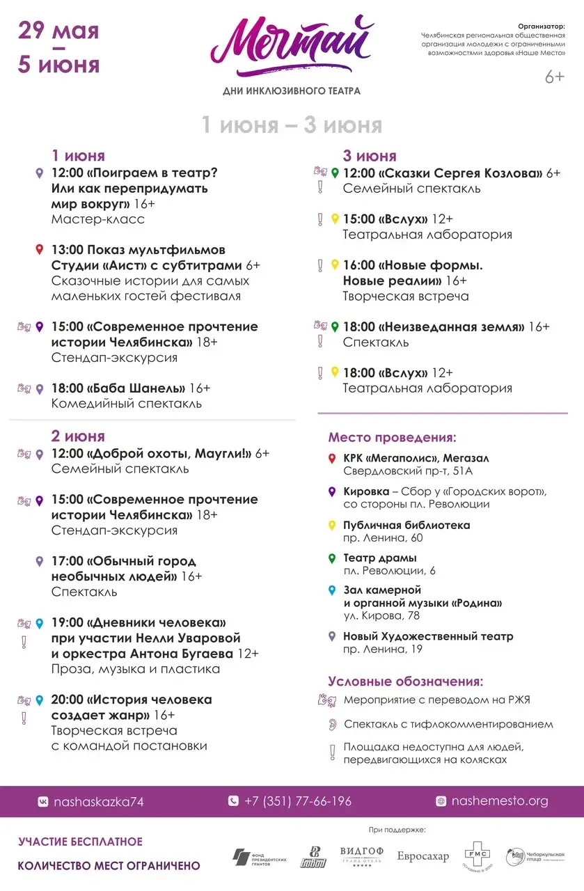 В Челябинске пройдет фестиваль инклюзивного театра «Мечтай!» 2 В Челябинске пройдет фестиваль инклюзивного театра «Мечтай!» 2
