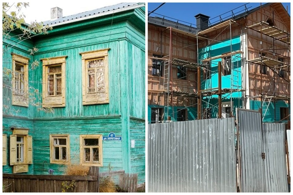 Бирюзовому дому в заречной части Тюмени возвращают оригинальную расцветку 1 Бирюзовому дому в заречной части Тюмени возвращают оригинальную расцветку 1