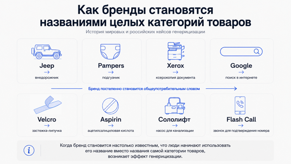Памперс, джип, ксерокс: как бренды становятся нарицательными и что делать бизнесу 4 Памперс, джип, ксерокс: как бренды становятся нарицательными и что делать бизнесу 4