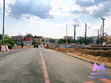 У стройплощадки нижегородской станции метро началось строительство объездной дороги
